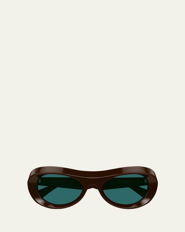 Beveled Acetate Oval Sunglasses